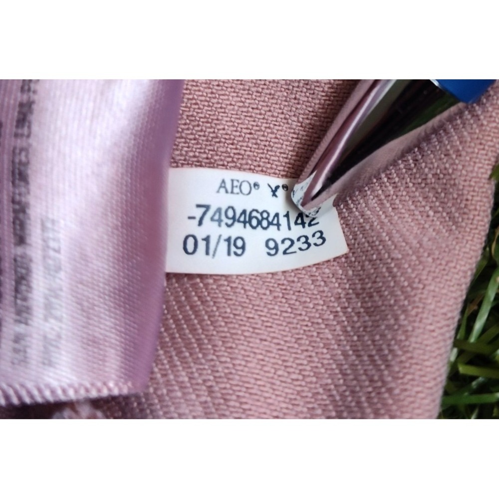American Eagle Denim Bralette Top Mauve Size 6 Dusty Pink 100% Cotton Cropped - Picture 7 of 11